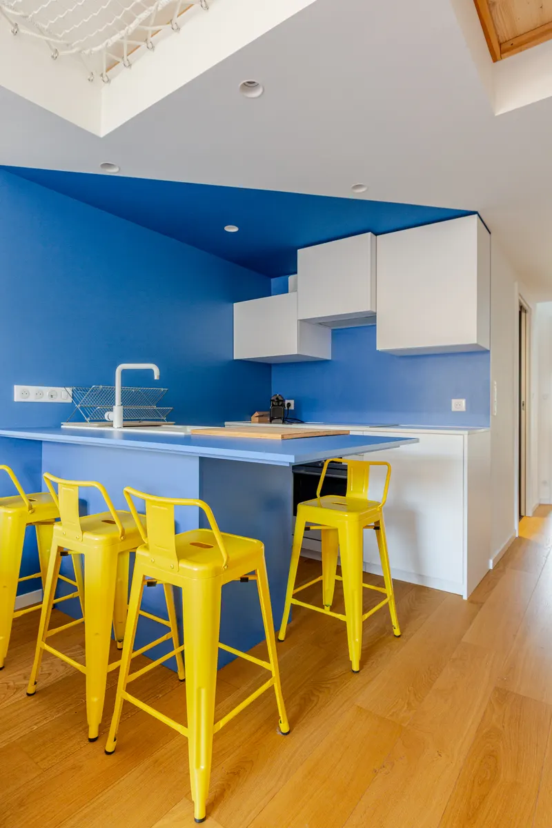 Cuisine design d'un appartement du centre de Strasbourg
