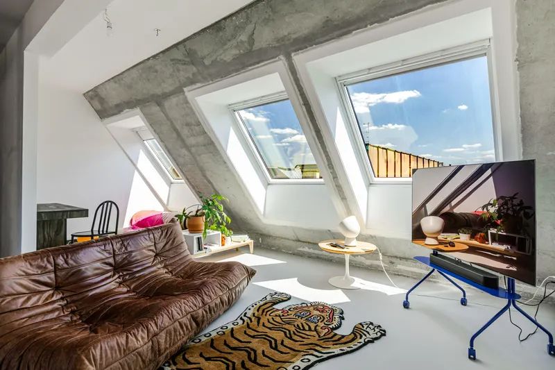 Salon d'un penthouse de la Grande Île à Strasbourg