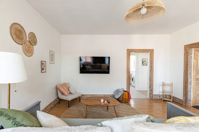 Séjour d'un appartement loué à l'année à Colmar