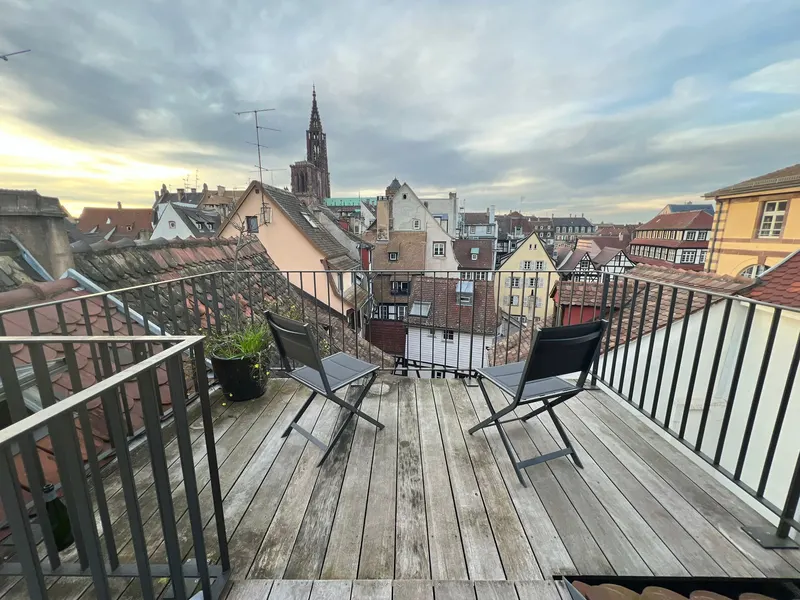 Terrasse sur les toits de Strasbourg